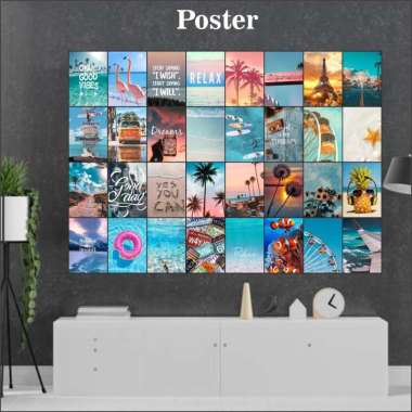 Poster Dinding Kamar Aesthetic Tema Sumer Satu Paket isi 30pcs Poster Dinding kamar Cewek Atau Cowok
