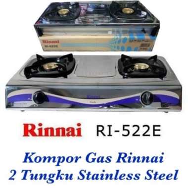 Kompor Rinnai 2 Tungku Stainless RI522E RI 522 E Stainless