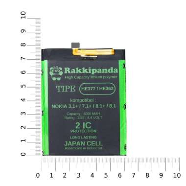 rakkipanda baterai he377 / he362 for nokia 3.1 plus / nk 7.1 plus / nk 8.1 plus / nk 8.1