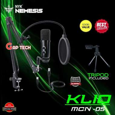 NYK Nemesis MCN-05 Klio Condenser Microphone Set Original Garansi Resmi NYK 1 Tahun Black