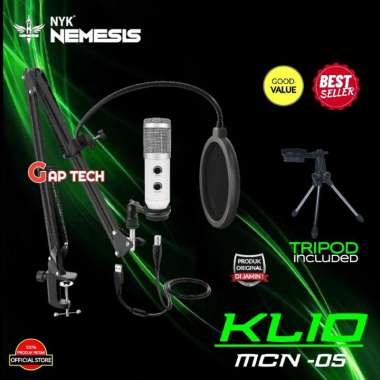 NYK Nemesis MCN-05 Klio Condenser Microphone Set Original Garansi Resmi NYK 1 Tahun White