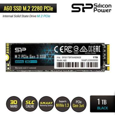 Silicon Power A60 SSD M.2 2280 PCIe Gen3x4 NVMe1.3 - 1TB