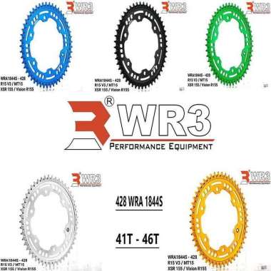 Gear WR3 Belakang 428 52T-56T Yamaha Vixion R R15 MT15 XSR 155 Silver