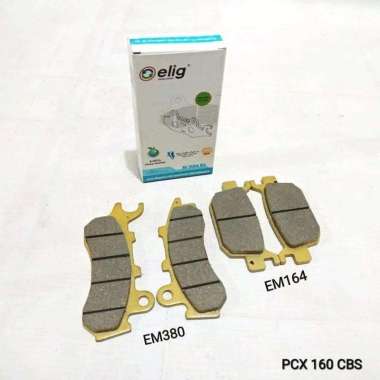 Kampas Rem Elig PCX 160 CBS / PCX 150 CBS Set Depan Belakang Grey