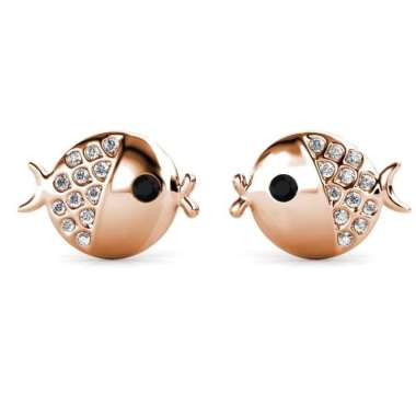 Little Fugu Earrings - Anting Crystal by Her Jewellery - White Gold