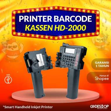 INKJET PRINTER BARCODE HANDHELD KASSEN HD2000 PRINTER BARCODE PORTABLE