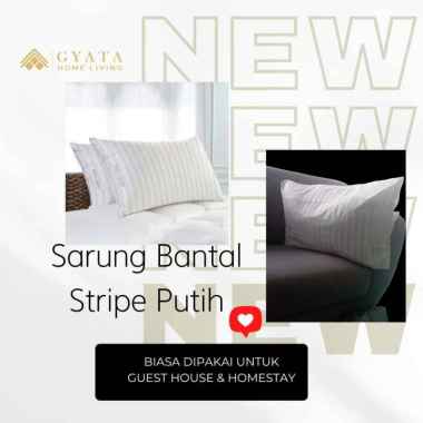 Set Bedcover Sprei Putih Salur Single Bed 90x200 100x200 120x200 90X200 BC 150X230 Tinggi Bed 30 cm