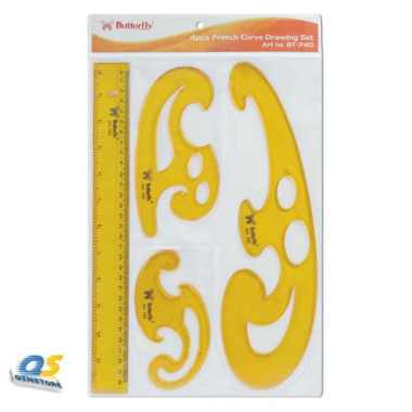 BUTTERFLY BT740 FRENCH CURVE DRAWING SET PENGGARIS STENSIL KURVA LENGKUNG POLA JAHIT BAJU MAL KUPING