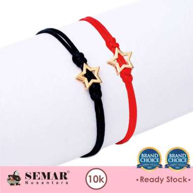 Gelang Emas Kids Tali Star Gold 10K Semar Nusantara hitam