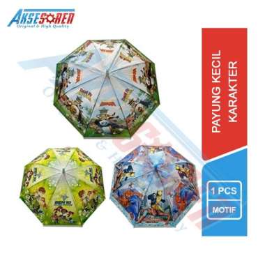 Payung Kecil Motif Karakter / Payung Bermotif / Payung Anak Laki-laki Dan Perempuan / Payung Pluit /