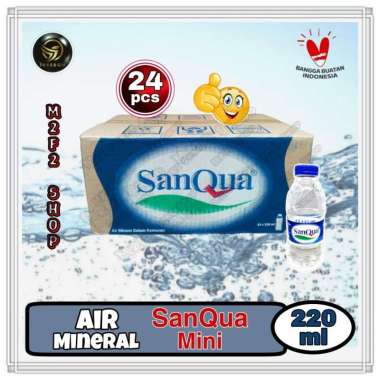 Air Mineral Sanqua Baby Mini Botol Plastik Pet - 220 ml (Kemasan Karton)
