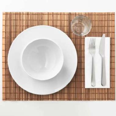 Alas Piring Meja Makan Anyaman Bambu Kotak Persegi Cantik 35x45cm