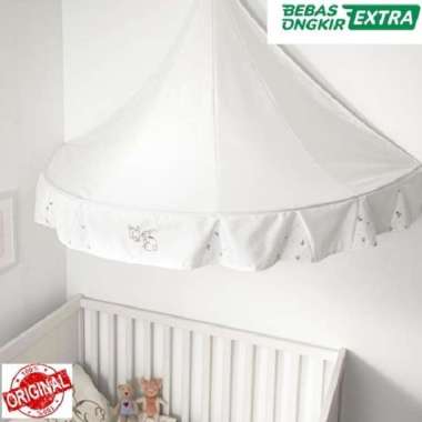Tenda Kanopi Tempat Tidur Kamar Anak Bentuk Setengah Kerucut_Putih