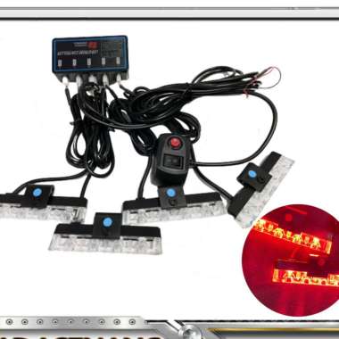Lampu LED Strobo Grill/Lampu LED Strobo Set/LED Strobo 4 Lampu++++.... Merah