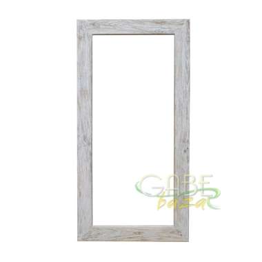 Frame Pigura Kayu Jati Warna Putih Rustik ( Only Frame )