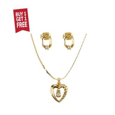 1901 Jewelry Kalung Heart Buy 1 Get 1 Lapis Emas