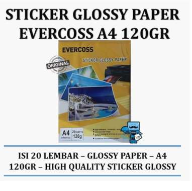 Sticker Glossy Paper Evercoss A4 120gr isi 20 lembar