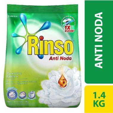 Promo Harga Rinso Anti Noda Deterjen Bubuk Classic Fresh 1400 gr - Blibli