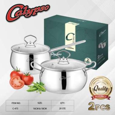 CALYPSO PANCI SET 2 PCS TUTUP KACA STAINLESS MURAH TEBAL ASLI AWET!