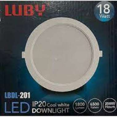 LUBY LED DOWNLIGHT 18WATT 18W LBDL-201 PUTIH
