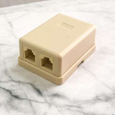 Roset Telepon 2 Lobang Kotak Terminal Telephone 2 Way RJ11