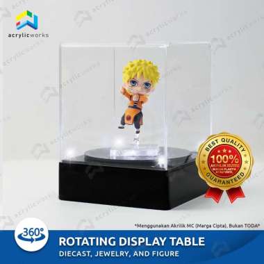 Rotary / Rotating Display Box / Box Display Putar 15x15 cm LIGHTING Tinggi Box 10cm