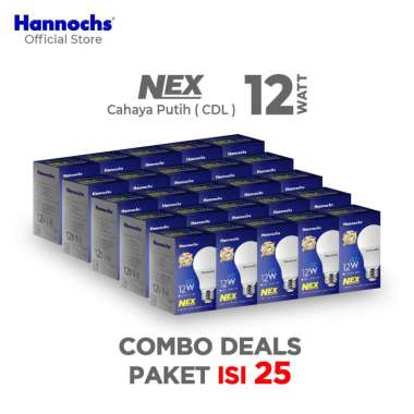 Hannochs Lampu LED NEX 12 watt Cahaya Putih Isi 25PCS - Combo Deals