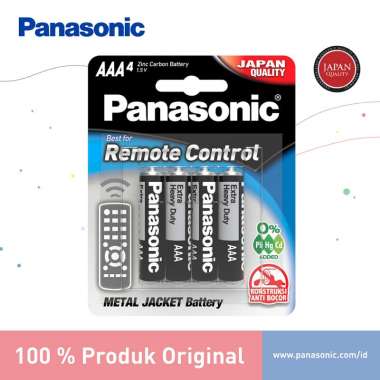 Panasonic Baterai AAA Manganese Hitam 4pc Battery AAA Remote Control