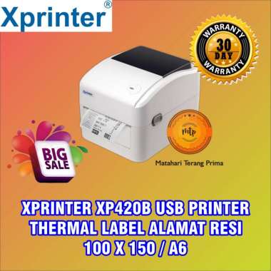 XPRINTER XP-420B XP420B PRINTER THERMAL LABEL ALAMAT RESI 100x150 / A6 USB Terbaik