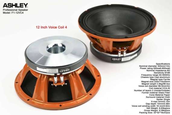 speaker component ashley f112vc4 / f1 12vc4 f112 vc4 f1-12c4 original