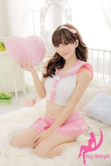 Kozuvibes Sailor Student Uniform Pelaut Seragam Sekolah Lolita Miu Merah Muda