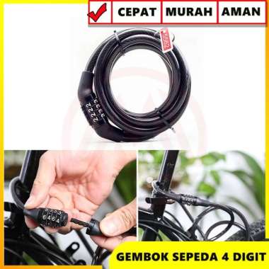 GEMBOK SEPEDA KUNCI SEPEDA GEMBOK RANTAI MOTOR KUNCI MOTOR 4 DIGIT