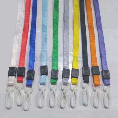 Gantungan ID Card / Tali Id Card / Tali Badge ID Nylon Hook Plastik Spring Combo / Strap ID Card Hij