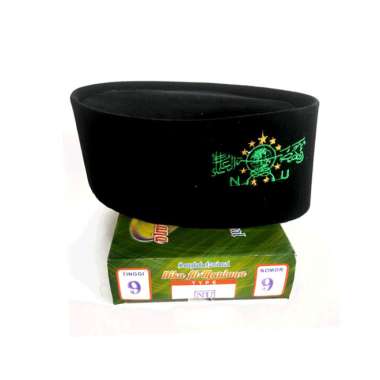 Songkok NU - Peci Gambar Logo NU Warna hitam - Kopiah NU Mulyocreative