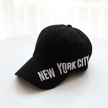 Baseball cap : NYC STITCH - Topi baseball topi golf topi pria topi wanita One Size BLACK