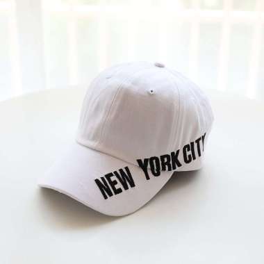 Baseball cap : NYC STITCH - Topi baseball topi golf topi pria topi wanita One Size WHITE