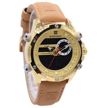 JAM TANGAN NAVIFORCE 9208 M2 JAM NAVIFORCE ORIGINAL 9208 LA - STAINLESS STEEL BROWN JAM TANGAN NAVYF