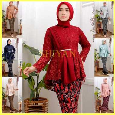 SHIYAN 1SET KEBAYA KARTINI BUSUI BAHAN BRUKAT PESTA LD 105 ROK BATIK PLISKET ADAT WISUDA MODERN MOCC