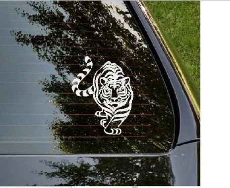 Stiker Siluet Harimau Tiger Mobil Laptop Helm Kaca Cutting Sticker Hitam