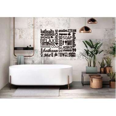 Wallstiker Bathsalts Kata Hiasan Dinding Kaca Rumah Toilet Kamar Mandi