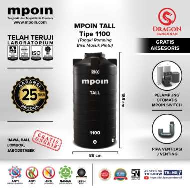 TOREN / TANDON / TANGKI AIR MPOIN TALL WAVE 1100 HITAM