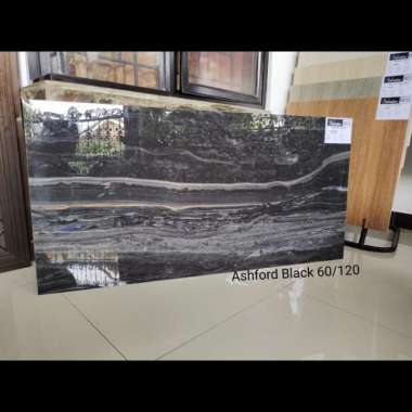 GRANIT 60X120 ASHFORD BLACK GLAZED POLISH - VALENTINO GRESS