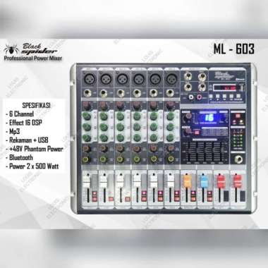 Power Mixer Black Spider ML 603 Mixer Black Spider ML603 6 Channel ORI