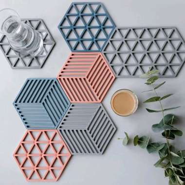 coaster tatakan gelas piring silikon karet minimalis PLDP013 choco