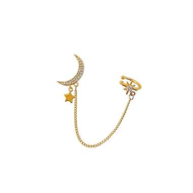 OEM ONE-K118 Anting Korea Motif Kupu Kupu Untuk Telinga Kiri Aksen Mutiara Wanita Tanpa Tusuk / Anti