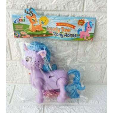MAINAN ANAK KUDA PONY UNICORN BISA BUNYI LOVELY HORSE BISA BERJALAN DAN MENYALA