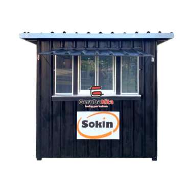 Booth Container Custom kaca geser