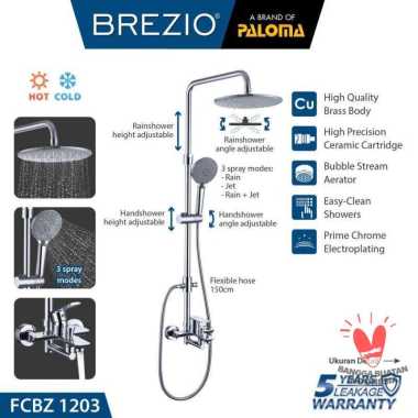 BREZIO FCBZ 1203 SHOWER TIANG COLUMN SET KERAN KRAN PANAS DINGIN MAND