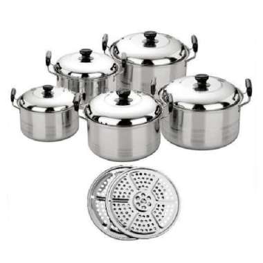 Panci Set Kingko/Homelux 5 Pcs 555 + Steamer