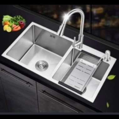 kitchen sink stainless 8245 / Bak cuci piring 2 lubang